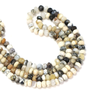 Perles rondes facettées en opale dendritique naturelle AAA, 6-9 mm, perles en opale dendritique facettées, perles en opale facettées de qualité supérieure - Product Image 4