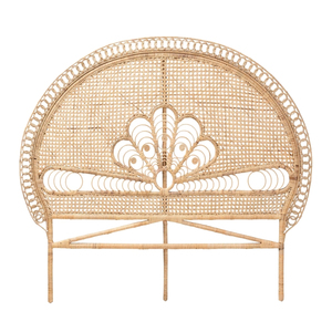Tête de lit en rotin de paon vintage de luxe, tête de lit en osier, taille personnalisable, tête de lit en osier cintrée en provenance du Vietnam, vente en gros en vrac - Product Image 2