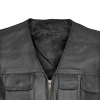 Chaleco de Cuero Vacuno Personalizable para Hombre, Largo, Impermeable, Cortavientos, de Secado Rápido, con Cremallera, Talla Grande, para Invierno