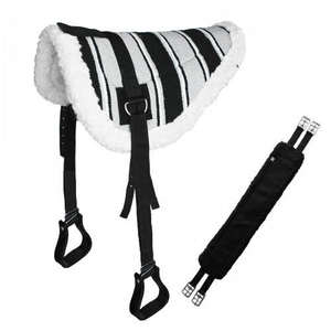 Ensemble de tapis de selle d'équitation Bareback coussin en acrylique fait à la main avec circonférence assortie et étriers en plastique rouge ensemble équestre fait à la main - Product Image 5