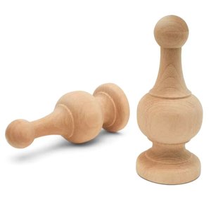 Ensemble de 2 rideaux en bois porte-tringle à rideaux accessoires en bois décor à la maison anneaux de rideau articles de maison embouts Accents - Product Image 3