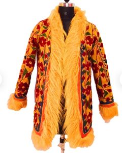 Manteau Long Vintage avec fourrure manteau de mouton pour la saison d'hiver tenue Vintage pour femmes - Product Image 1