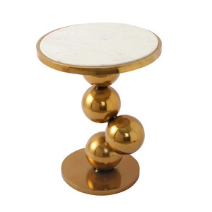 Thick Brass Luxury <b>Console</b> Side <b>Table</b> with Black <b>Marble</b> Top and Wrought Metal Body Eye-Catching Dining <b>Table</b> at Wholesale Price - Product Image 3