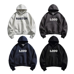 เสื้อฮู้ดดี้ผ้าฟลีซหรูหราสั่งทำพิเศษ 100% ผ้าฝ้าย ทรงปกติ ใส่ได้ในฤดูหนาว มีกระเป๋า ทรงโอเวอร์ไซส์ หนานุ่ม สตรีทแวร์ ยูนิเซ็กส์ - Product Image 3
