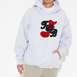 Sweat à capuche en molleton épais 100% coton pull à capuche hommes plaine personnalisé Chenille broderie sweat à capuche surdimensionné garçons - Product Image 2