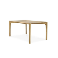 Table à manger en chêne massif Sukavina avec un design rustique moderne, meubles de salle à manger, capacité 8 personnes, aucun assemblage requis