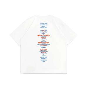 Camiseta unisex con letras, camiseta de verano de manga corta a la moda con cuello redondo de algodón informal para hombres en blanco 100% algodón/fibra de Bambú - Product Image 3