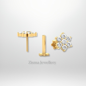 Bijoux de piercing 7 diamants de luxe en or massif 14 carats 18 carats VVS DEF diamants de laboratoire réels certifiés IGI GIA commandes personnalisées en gros - Product Image 2