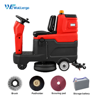 Autolaveuse autoportée KW8 850 mm à double brosse avec raclette de 1160 mm pour sols durs