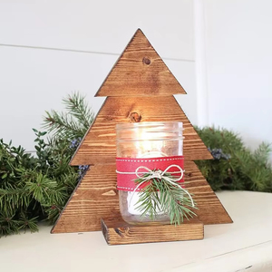 ARBRE DE NOËL INTELLIGENT DÉCORATION ÉCOLOGIQUE CADEAU FAIT MAIN Arbre en bois ornemental Fabriqué en cerisier un arbre pour toute saison - Product Image 1