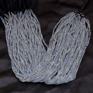 Perles rondes facettées en labradorite AAA de 2,5 mm, labradorite naturelle à feu bleu, pierres précieuses micro-facettées, perles en vrac pour la fabrication de bijoux - Product Image 4