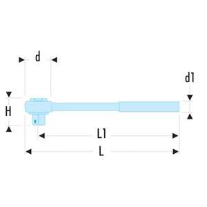 Clé à cliquet longue portée Facom 1/2'' - Product Image 2