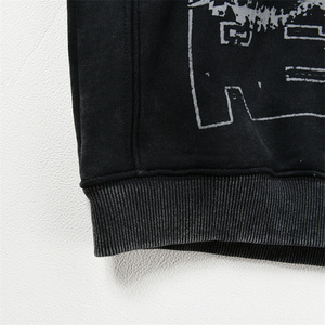 Sweat-shirt vintage délavé à l'acide Sportish Impex, impression DTG lourde, poignets et déchirures usés, pour hommes - Product Image 5