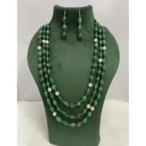 Collar de Cuentas de Vidrio Largas Estilo Mala, Joyería India Nueva, Cuentas de Vidrio Multicolores de Alta Calidad, Producto Hecho a Mano al por Mayor - Product Image 2