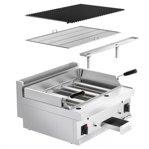 Parrilla Comercial de Gas con Piedra Volcánica Serie Mario 600 - 600 mm - Para Encimera - 600 mm de Profundidad - Parrilla Inclinable - Product Image 3