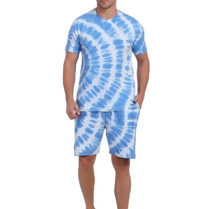 Traje de jogging de verano para hombre de algodón orgánico 100%, camiseta informal transpirable y conjunto corto OEM hecho en Pakistán - Product Image 1