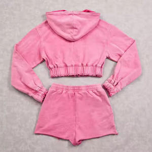 Ensemble survêtement décontracté personnalisé pour femme en coton biologique de haute qualité avec effet délavé à l'acide - Product Image 6