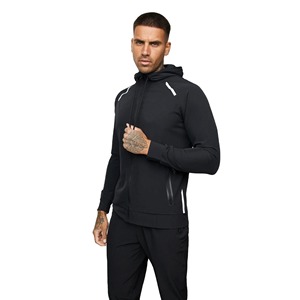 Survêtement en polaire pour homme comprenant une veste à capuche zippée et un pantalon de jogging à taille élastique en polaire brossé - Product Image 2
