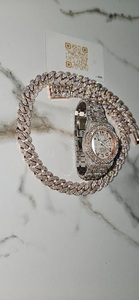 Reloj Hip Hop Bling para hombre de lujo para Ice Out, cronógrafo de diamantes de plata helada con diamantes simulados completos, movimiento de cuarzo Ronda - Product Image 6