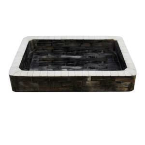 Plateau élégant en incrustation d'os de concepteur de style antique pour servir la table basse de salle à manger de cuisine et divers usages utilitaires quotidiens - Product Image 6