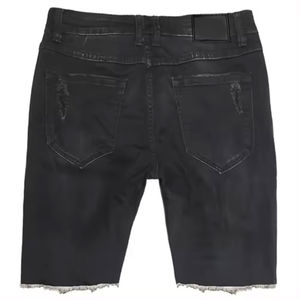 Short en jean décontracté extensible à la mode pour hommes Short en jean bleu noir Streetwear 2026 - Product Image 4