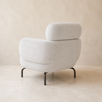 Fauteuil lounge en bouclette personnalisé, fauteuil d'appoint moderne avec pieds en métal pour hôtel, villa, appartement