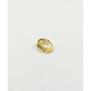 Zafiro Amarillo Natural, Gema Suelta, Corte Brillante Facetado, Forma Ovalada y Marquesa, 10 x 12 mm, Parte Posterior Plana, 8 mm de Altura - Product Image 4