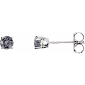 4-Prong Lightweight White Gold <b>Stud</b> Earrings Trendy Ball Garnet Amethyst Diamond Sapphire <b>Emerald</b> Zircon Engagement Party - Product Image 1