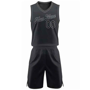 Vêtements de basket-ball noir personnalisés par sublimation Maillot de basket-ball en maille respirante pour hommes jeunes Uniforme de basket-ball sublimé complet OEM - Product Image 1