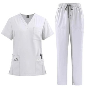 Vêtements médicaux en tissu tissé pour pharmacie en gros, uniformes de travail élégants, ensembles de pantalons de travail personnalisés pour hôpital - Product Image 6