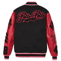 Vestes de baseball personnalisées avec logo, patchs en chenille noirs, patchs brodés, vestes de collège NASCAR Racing