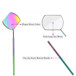 Miroir Cosmétique Grossissant Lumineux Double Face en Acier Inoxydable avec Poignée Confortable pour Extensions de Cils – Vente en Gros - Product Image 2