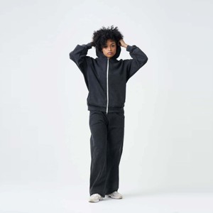 Ensemble de jogging à capuche zippé surdimensionné à la mode pour femmes tenue deux pièces confortable pour un tenue décontracté de tous les jours pour la saison d'hiver - Product Image 4