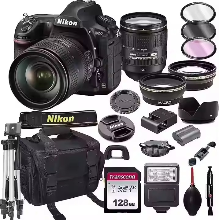 Оригинальная D850 FX D7500 DSLR камера с 24-120 мм F/4G AF-S ED объектив 64 ГБ Pro и дополнительные Аксессуары в комплекте