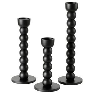 Top qualité meilleure vente dessus de table rond Design bougeoir noir mat salon nouveau Design lot de 3 - Product Image 1
