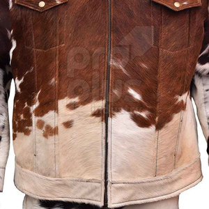 Veste en cuir de vachette de qualité supérieure, robuste et tendance pour homme, logo sur le devant, séchage rapide et respirante, vêtement d'extérieur décontracté - Product Image 3