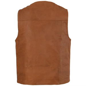 Gilet de moto en cuir de vachette véritable de qualité supérieure pour homme, gilet en cuir noir, gilet de motard ajusté pour homme - Product Image 2