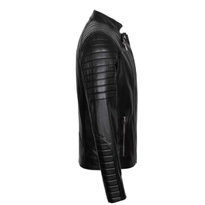 Veste tendance en cuir à manches longues pour hommes Vestes en cuir minces d'hiver respirantes Vestes en cuir à manches longues Vestes en cuir pour hommes OEM - Product Image 2