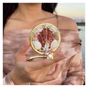 Miroir décoratif en coquillage avec accent en coquillage de plage Miroir en coquillage utilisé comme cadeau d'été Article de voyage ou outil de mode côtier - Product Image 4