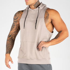 Vêtements pour hommes chemise musculation débardeur coupé t-shirt sans manches Gym Hoodies hommes entraînement respirant à capuche débardeurs - Product Image 3