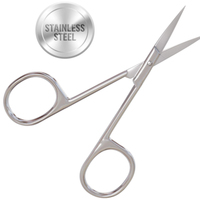 Ciseaux à ongles en acier inoxydable MEDISTAR MI-17, lame droite, pointe aiguisée, ciseaux à cuticules, manche en plastique, pour droitiers