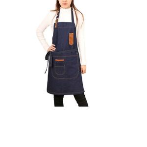 Delantal de cocina de algodón de alta calidad Chef cocina delantal de algodón de poliéster impermeable con bolsillos para Mujeres Hombres de BD - Product Image 3