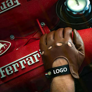 Gants de conduite d'hiver en cuir d'agneau avec logo personnalisé pour hommes, design personnalisé à la mode, vente en gros - Product Image 4