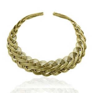 Collier ras-de-cou en laiton plaqué or fait à la main pour femmes, collier chic texturé, imitation perle pour fêtes, occasions spéciales - Product Image 2