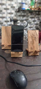 Support mobile en bois d'acacia pour table de bureau Support pour smartphone Support de téléphone en bois Support de bureau en bois Fabriqué à la main - Product Image 4