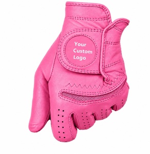 Service OEM, logo personnalisé, gants de golf en cuir véritable, respirants, pour main gauche/droite, unisexes, fermeture auto-agrippante, gants de golf jaunes - Product Image 5
