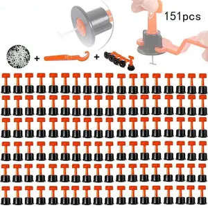 Kit de système de nivellement de carreaux en acier inoxydable réutilisable 151 pièces 1.5mm localisateur plat entretoise outils de sol mural pour accessoire en porcelaine - Product Image 1