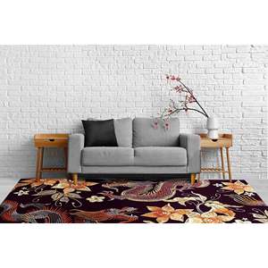 Tapis imprimé motif dragon asiatique : moderne, floral, décoration de salon, tapis doux non tissé - Product Image 4