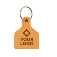 Etiqueta de oreja de animal para Vaca, ganado, oveja, logotipo personalizado, llavero de cuero en relieve