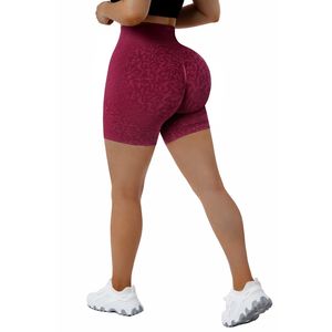 Shorts de yoga taille haute effet push-up pour les fesses, en nylon et élasthanne, contrôle du ventre, bords sans couture, entraînement flexible - Product Image 4